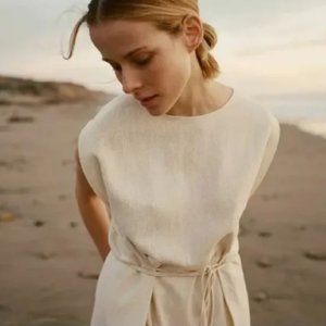 Doên 100% Silk Noil Tassel Fringe Dress BLACK 🖤